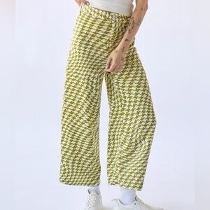 Urban Outfitters Olympia Scarf Printed Pant Green Motif Houndstooth Suze XXXL